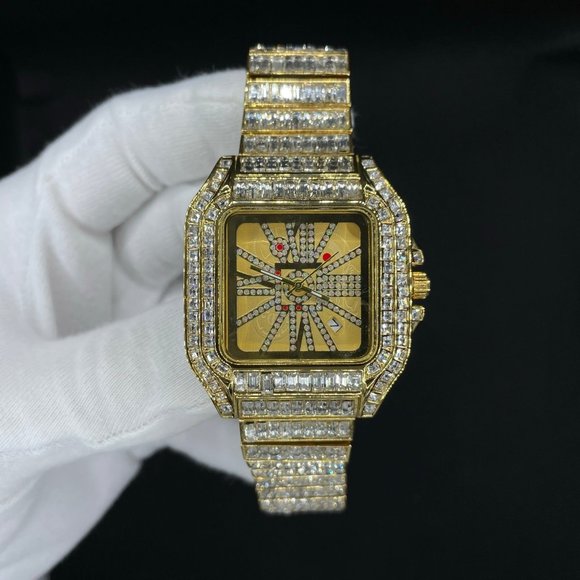Square Diamond Luxury Design Iced Out Watch - Picture 3 of 7